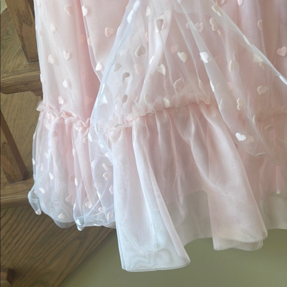 NWT Isaac Mizrahi Pink & White Ruffled Tiered Babydoll Dress w Headband 3T - Picture 4 of 9